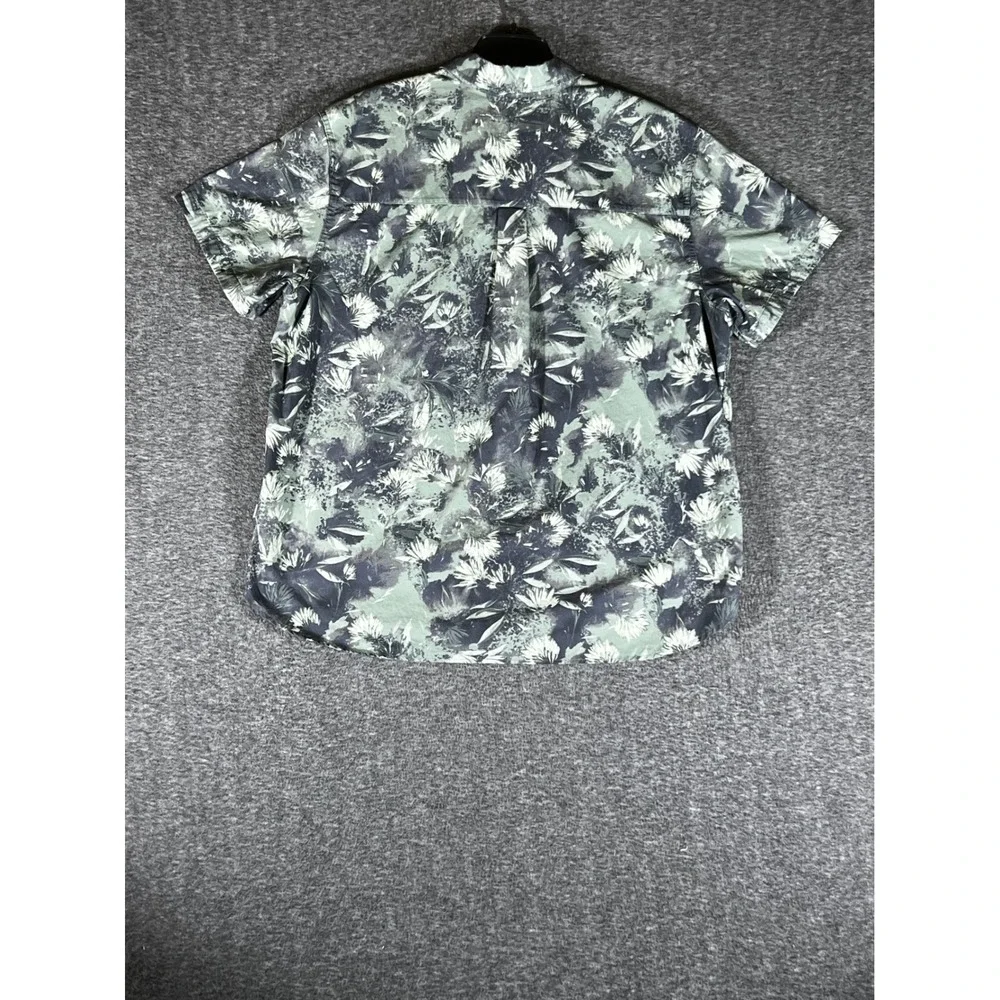 The North Face Mens XXL Green Floral Circular Design Cotton Short Sleeve Shirt